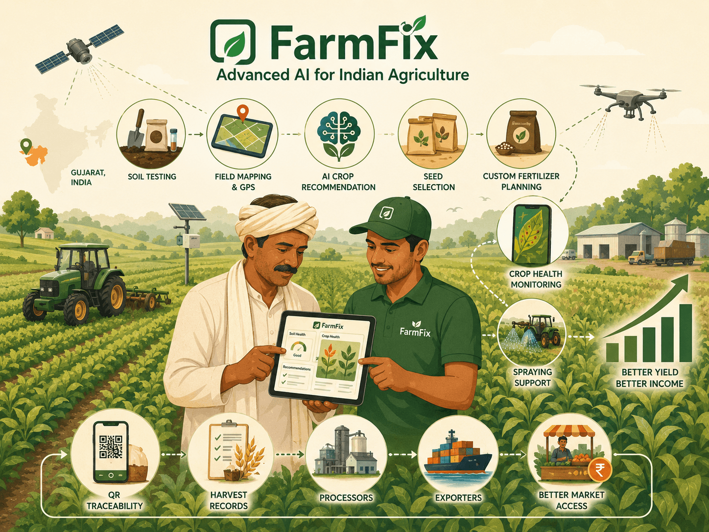 FarmFix advanced AI workflow for Indian agriculture