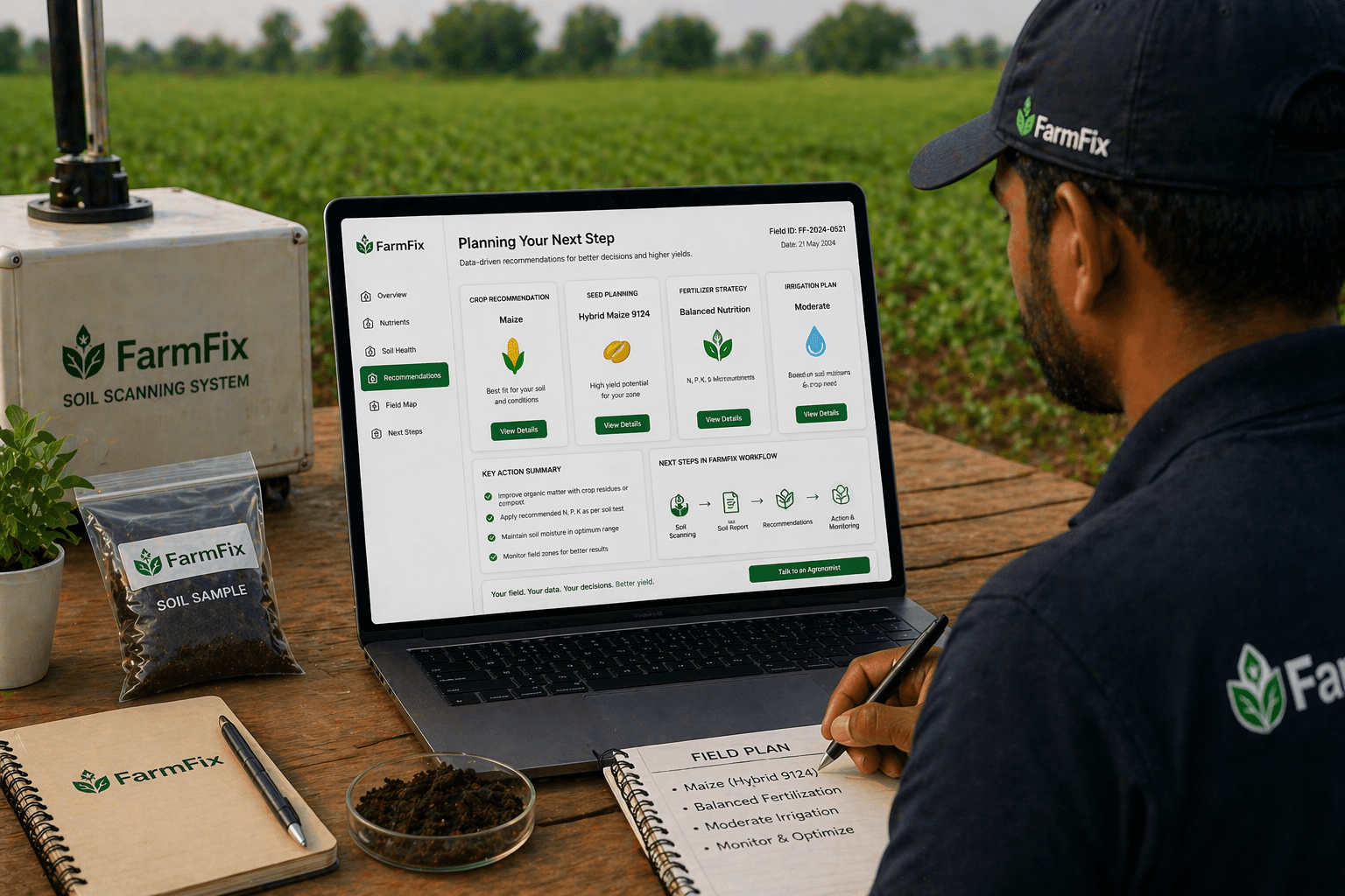 FarmFix quality management planning dashboard